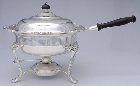 Heritage (Silverplate, Hollowware) Chafing Dish W/Lid, Liner, Stand & Burner