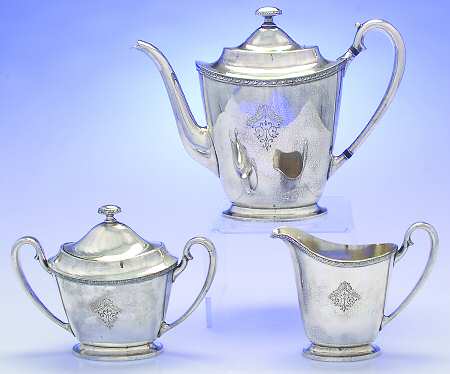 Pageant (Silverplate, Hollowware) 3 Piece Tea Set (PTP, PCR, PSU)