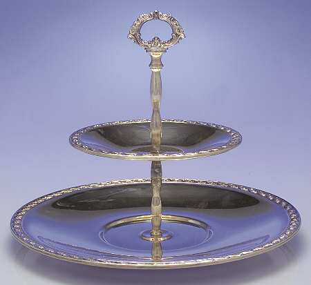 Spring Flower (Silverplate, Hollowware) 2 Tier Serving Tray