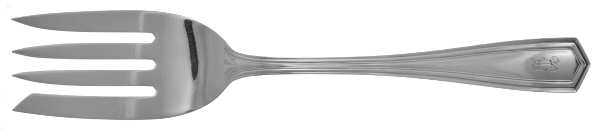 Brandon (Sterling, 1913, Monograms) Medium Solid Cold Meat Serving Fork