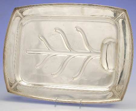 Pantheon (Sterling, 1920, Hollowware) Sterling Meat Platterwith  Well Tree