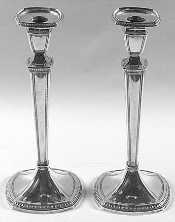 Pantheon (Sterling, 1920, Hollowware) Pair of Weighted Candlesticks