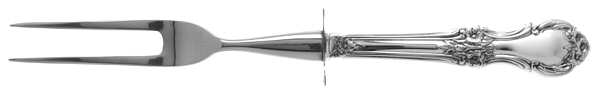 Wild Rose-New (Sterling, 1948, New, No Monos) Small Steak Carving Fork with Stainless Prongs
