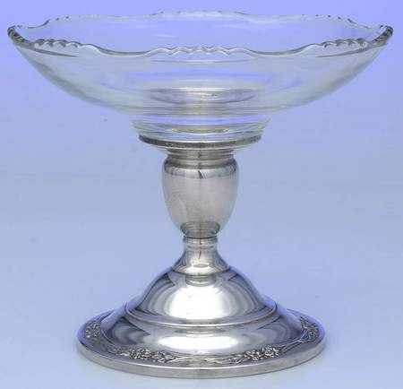 Blossom Time (Sterling, 1950, Hollowware) Glass Compote & Sterling Base