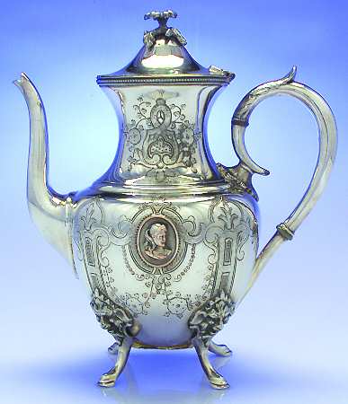 Medallion (Silverplate, 1867, Hollowware) Silverplate Coffee Pot
