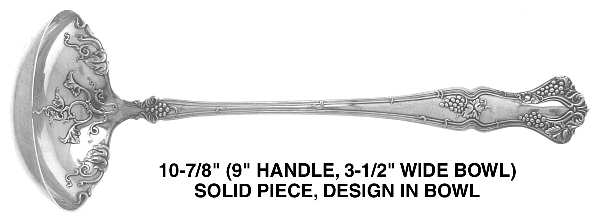 Vintage (Silverplate, 1904, Monograms)  Solid Soup Ladle