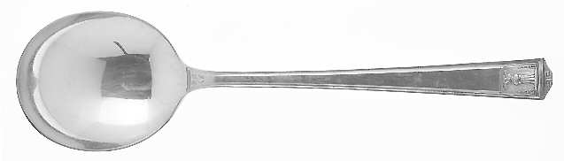 Century (Silverplate, 1923, Monograms) Round Bowl Soup Spoon (Gumbo)
