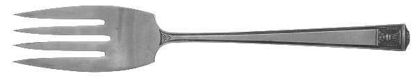 Century (Silverplate, 1923, Monograms) Medium Solid Cold Meat Serving Fork