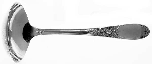 Burgundy-Champagne (Silverplate, 1934, Monograms) Solid Gravy Ladle