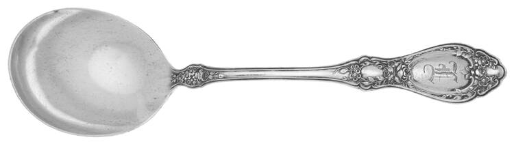 Sharon (Silverplate, 1910, Monograms) Round Bowl Soup Spoon (Gumbo)