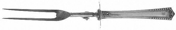 Chesterfield (Sterling, 1914) Lg Carving/Roast Fork-Stn Prong w/Sterling Guard