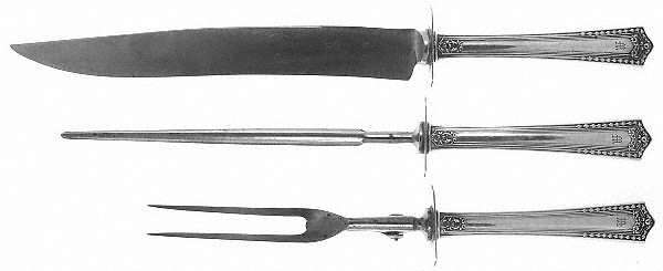 Chesterfield (Sterling, 1914) (3 Pc)Carving Set-Lg Stnbl/Roast w/Sterling Guard