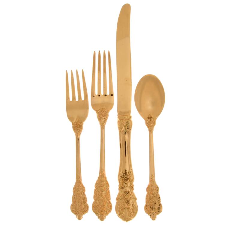 Golden Grand Antique (Gold Electroplate) 4 Piece Place Setting