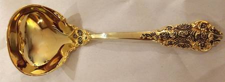 Golden Grand Antique (Gold Electroplate) Large Gravy Ladle, Solid Piece