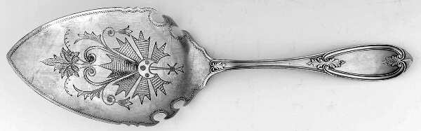 Olive (Silverplate, 1848) Small Bright Cut Solid Pie Knife