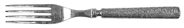 INS332(SILVERPLATE) Indented Solid Handled Fork