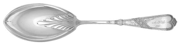 Newport (Silverplate, 1879, Monograms) Spoon-Vegetable/Serving-Solid
