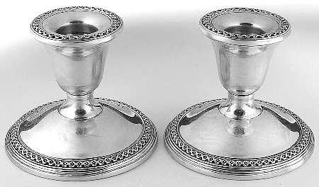 20115 (Sterling, Hollowware) Pair of Weighted Candleholders