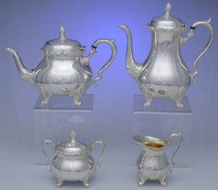 3201 (Silverplate, Hollowware) (4 Piece) Silverplate Tea Set