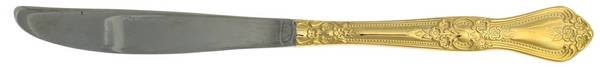 Summer Rose (Gold Electroplate) Modern Solid Knife