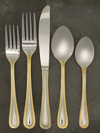 Pearl-Gold Accent (Stainless) 5 Piece Place Setting