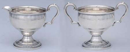 14A (Sterling Hollowware) Weighted Mini Creamer and Open Sugar