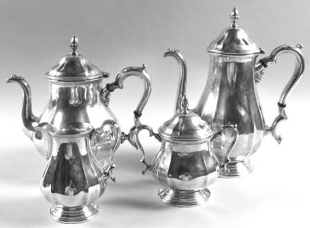 20301 (Sterling, Hollowware) 4 Piece Tea Set (SCP, STP, SCR, SSU)