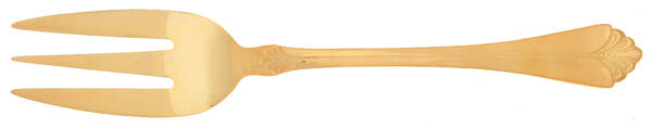 INS398 (Gold Electroplate) Medium Solid Cold Meat Serving Fork