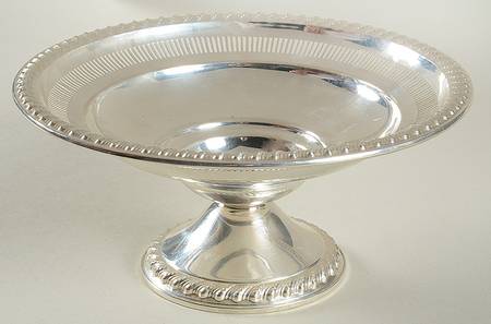 English Gadroon (Sterling, Hollowware) Weighted Round Compote (Height X Width)
