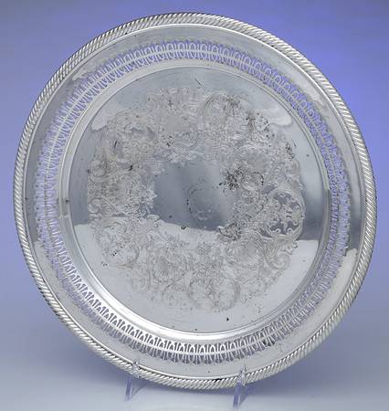 161 (Silverplate, Hollowware) 12" Pierced Round Tray