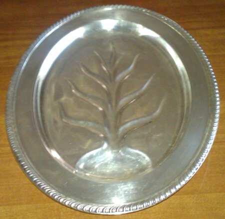 801 (Silverplate, Hollowware) Medium Footed Meat Platter with Well