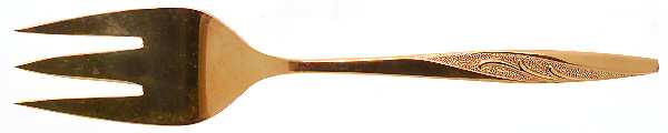 Golden Charm (Gold Electroplate) Medium Solid Cold Meat Serving Fork