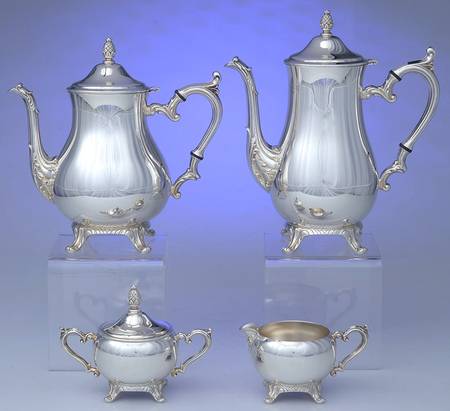 2601 (Silverplate, Hollowware) (4 Piece) Silverplate Tea Set