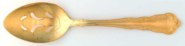 Laurel Gold (Gold Electroplate) Pierced Tablespoon (Serving Spoon)