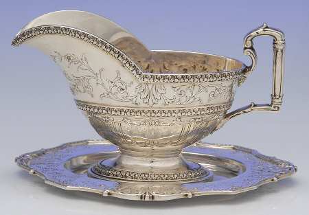 Marie Antoinette (Sterling, Hollowware) Sterling Gravy Boat & Underplate