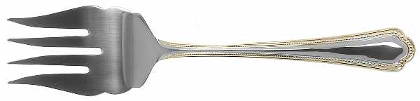 Colonial Bead (Stainless Goldacc) Medium Solid Cold Meat Serving Fork