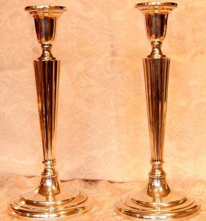 N231 (Sterling, Hollowware) Pair of Weighted Candlesticks