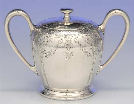 Sedan (Strl, Hlwr, Engraved Floral Swags) Sugar Bowl & Lid