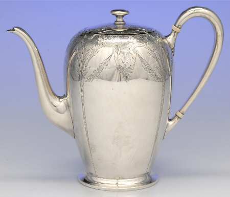Sedan (Strl, Hlwr, Engraved Floral Swags) Coffee Pot