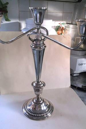 11615 (Sterling, Hollowware) Weighted 3 Light Candelabra