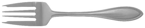 American Bead (Stainless, 18-0) Large Solid Cold Meat Serving Fork