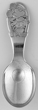 Mickey Mouse (Sterling) Straight Handle Baby Spoon