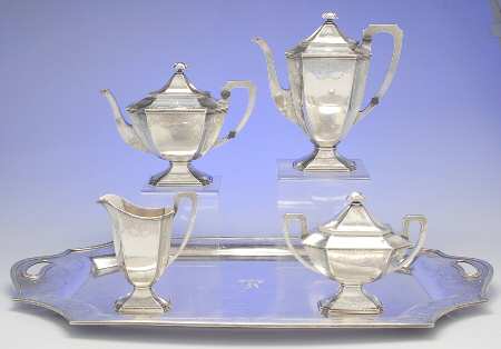 2307 (Sterling, Hollowware) 5 Piece Tea Set (SCP, STP, SCR, SSU, WTL)