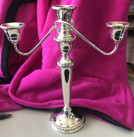 1901 (Sterling, Hollowware) 3 Light Weighted Candelabra