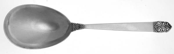 Northern Lights (Sterling, 1946, Burnished) Solid Salad Serving Spoon