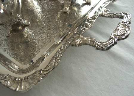INS554 (Silverplate, Hollowware) Large Silverplate Waiter Tray