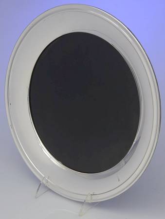 102-69 (Sterling, Hollowware) 12" Round Lucite Tray with Sterling Band