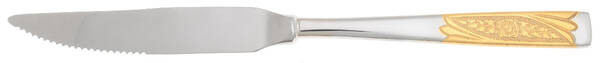 INX1 (Stainless, Gold Accents) Steak Knife Individual Hollow, Serrate HC