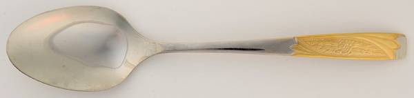 INX1 (Stainless, Gold Accents) Place/Oval Soup Spoon