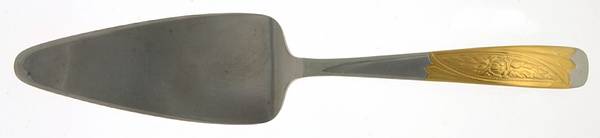 INX1 (Stainless, Gold Accents) Cake Server, Solid Piece